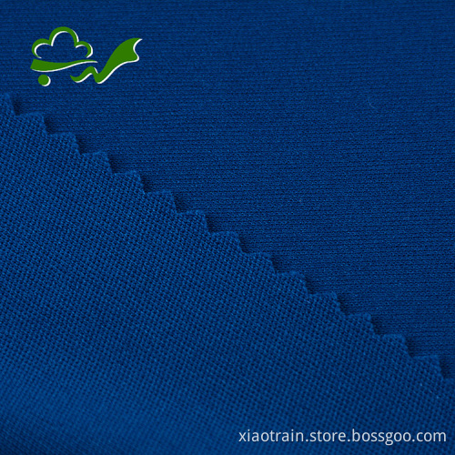 Blue Double Knit Interlock Polyester Fabric for Garment